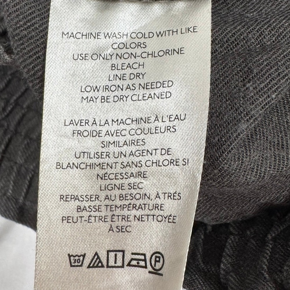 Maeve Anthropologie Gray Linen Blend Wide Leg Smocked Waist Pants Small - Picture 6 of 7